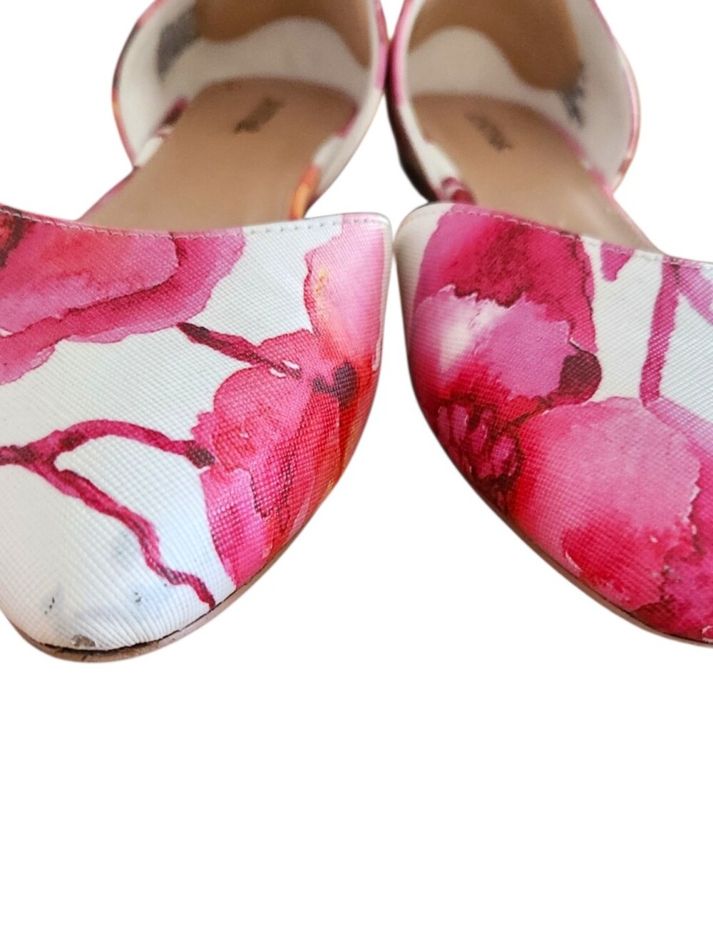 JustFab Steal The Show Pink Floral D'Orsay Flats Slip-Ons w/Box Women's Size 8.5 - Picture 7 of 15